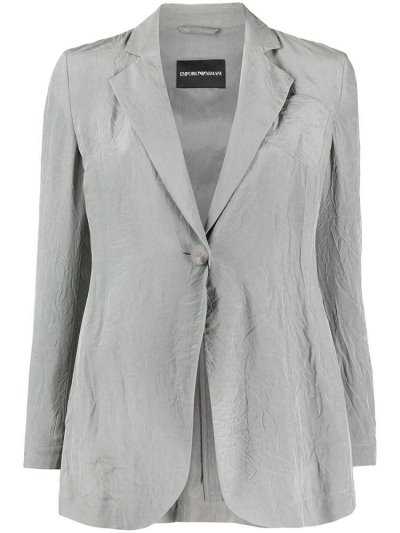 Blazers Armani Emporio Creased Single Breasted Mujer Gris | 7IDH21QJ