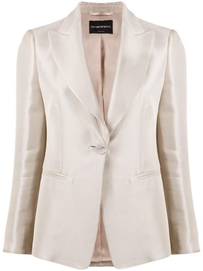 Blazers Armani Emporio Single Breasted Fitted Mujer Beige | K9BJFLCO