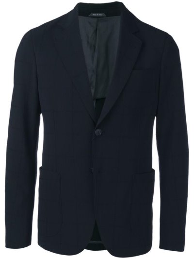 Blazers Giorgio Armani Grid Stitched Hombre Azules | JCMZY1VO