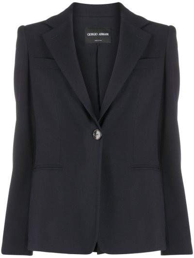 Blazers Giorgio Armani Single Breasted Boyfriend Mujer Azules | HQGW09K6