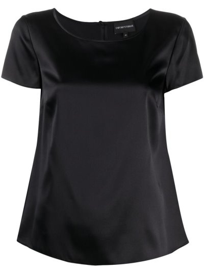 Blusas Armani Emporio Corta Sleeve Mujer Negras | XKEXIA8X