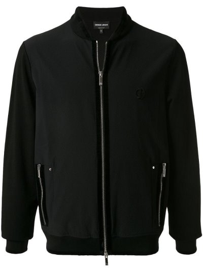 Bomber Jacket Giorgio Armani Zipped Hombre Negras | T8T9MES0