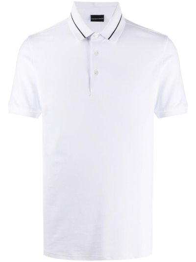 Camisa Polo Armani Emporio Corta Sleeve Hombre Blancas | TE3A6ZPU