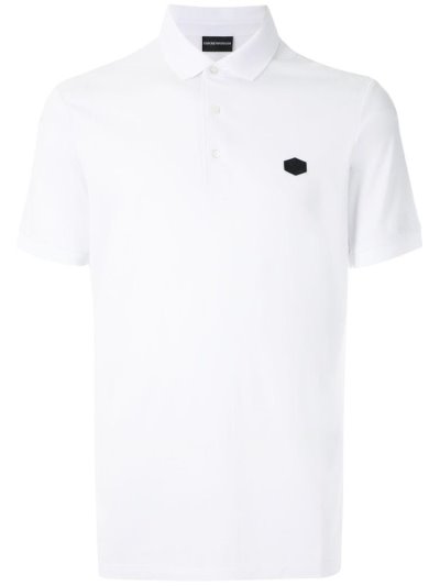 Camisa Polo Armani Emporio Embroidered Logo Hombre Blancas | 97G23ECN