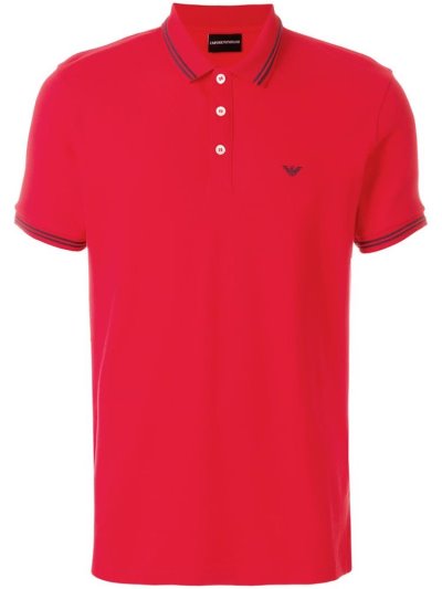 Camisa Polo Armani Emporio Embroidered Logo Corta Sleeve Hombre Rojas | DCKIYE92