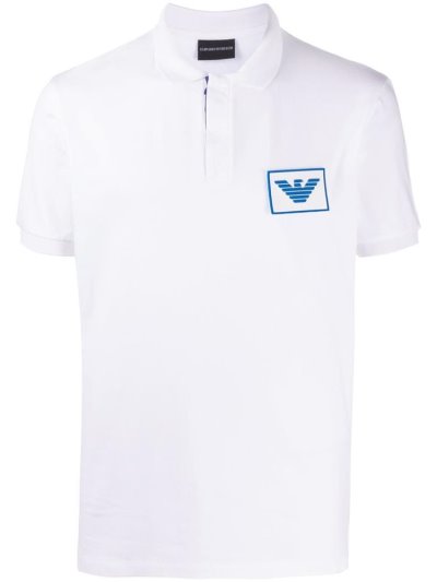 Camisa Polo Armani Emporio Logo Hombre Blancas | YJTM0ZNG