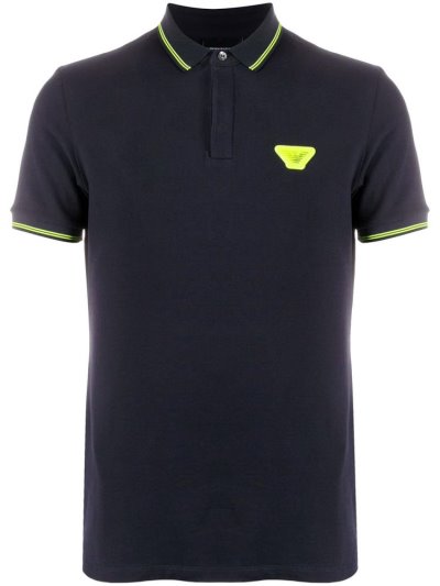 Camisa Polo Armani Emporio Neon Trim Hombre Azules | 9VJUI5WO