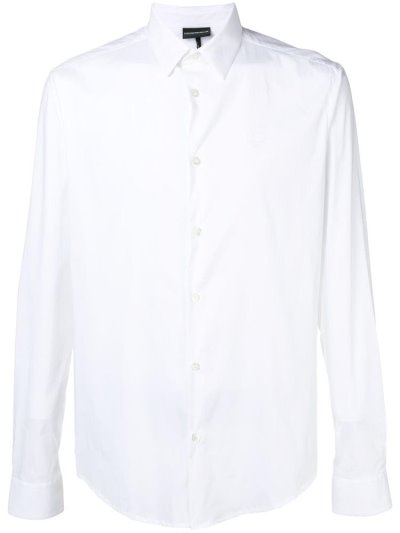 Camisas Armani Emporio Classic Logo Hombre Blancas | R1K1RJE5