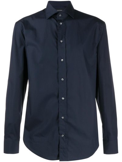 Camisas Armani Emporio Slim Fit Hombre Azules | EXHML1AU