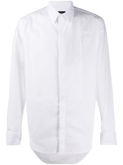 Camisas Giorgio Armani Pleated Bib Formal Hombre Blancas | C8QYU416