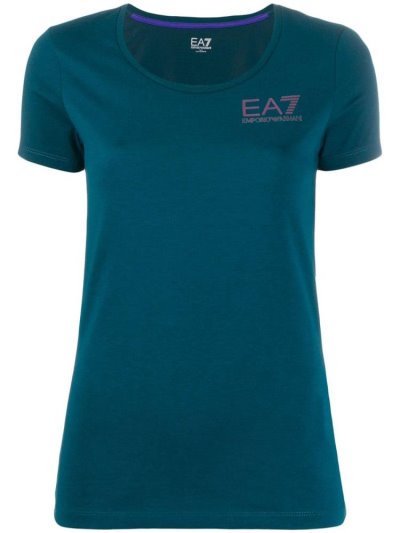 Camiseta Ea7 Emporio Armani Corta Sleeve Mujer Azules | F72Y23Z3