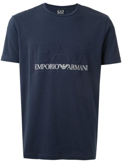 Camiseta Ea7 Emporio Ea7 Embossed Logo Hombre Azules | 4IT4Y48B