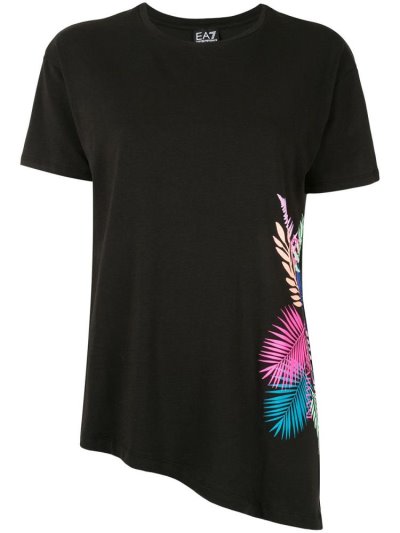 Camiseta Ea7 Emporio Armani Floral Print Mujer Negras | X215WJ7H