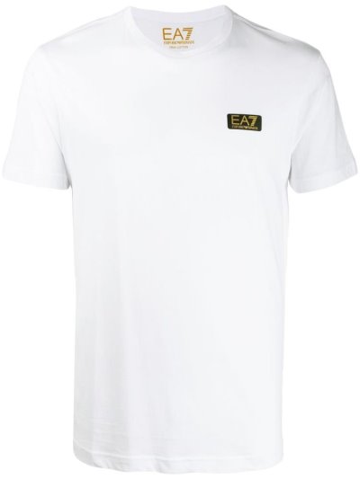 Camiseta Ea7 Emporio Armani Front Logo Hombre Blancas | JWC9U72X