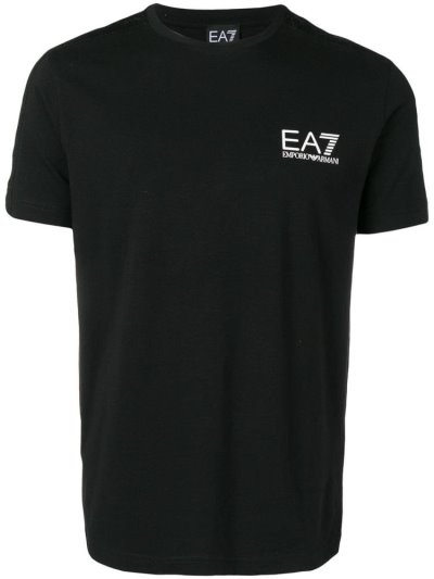 Camiseta Ea7 Emporio Armani Logo Print Hombre Negras | 1LDWDGKX