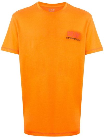 Camiseta Ea7 Emporio Armani Logo Print Hombre Naranjas | OFIGZMQD