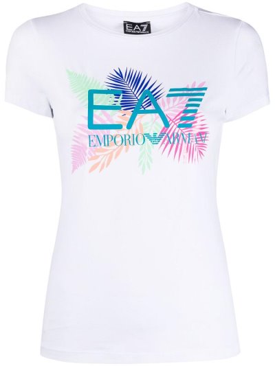 Camiseta Ea7 Emporio Armani Logo Print Mujer Blancas | YWB8F11O