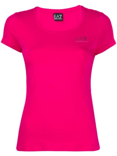 Camiseta Ea7 Emporio Armani Scoop Neck Mujer Rosas | PY329G5M