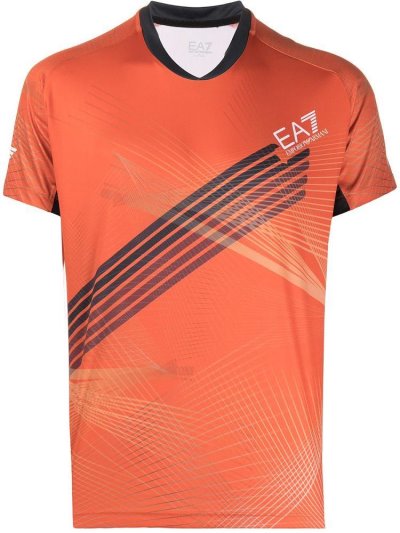 Camiseta Ea7 Emporio Armani Sports Printed Hombre Rojas | BFJ9BLKE