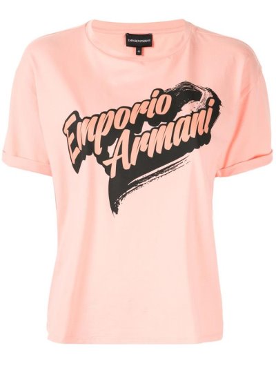 Camiseta Armani Emporio Branded Logo Mujer Naranjas | LNAEI39Y