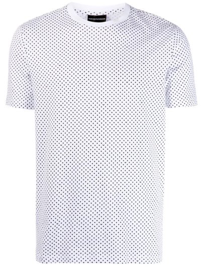 Camiseta Armani Emporio Dotted Crew Neck Hombre Blancas Negras | GKNEAG5C