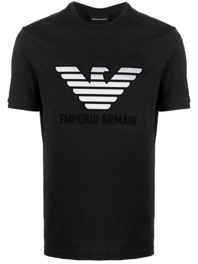 Camiseta Armani Emporio Eagle Logo Hombre Negras | 2ZIJW1BR