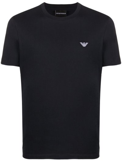 Camiseta Armani Emporio Logo Hombre Azules | PPGKX4JQ