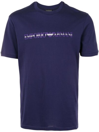 Camiseta Armani Emporio Logo Print Hombre Moradas | 4RIRSYDH