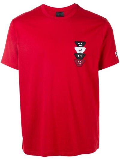 Camiseta Armani Emporio Logo Print Hombre Rojas | CHRNB0Y7