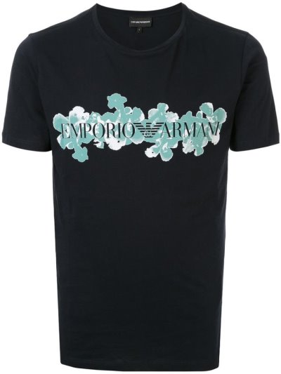 Camiseta Armani Emporio Logo Print Hombre Negras | WMQK10Z6