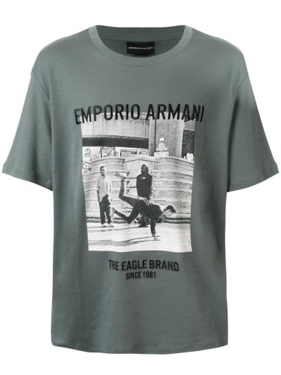 Camiseta Armani Emporio Photo Print Hombre Verde | AIVRP321