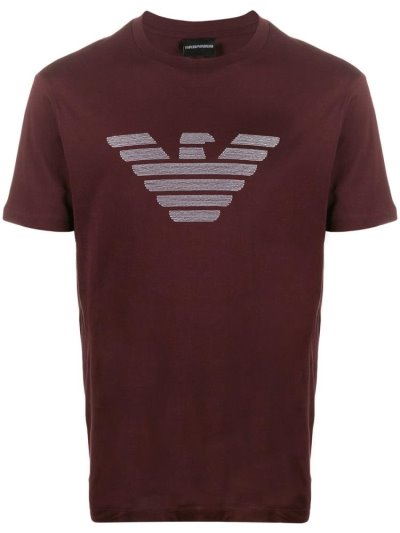 Camiseta Armani Emporio Printed Logo Hombre Rojas | R4NMA2D5