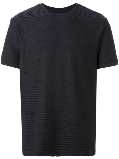 Camiseta Armani Emporio Striped Pattern Hombre Negras | KDL2QGTX