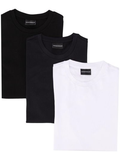 Camiseta Armani Emporio X 3 Pack Algodon Hombre Blancas Negras | SQJ6V2IW