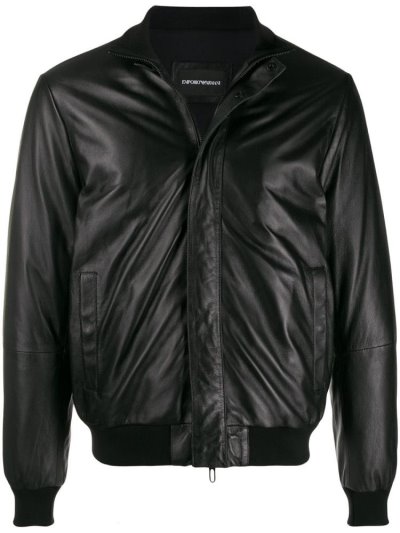 Chaquetas Armani Emporio Cuero Hombre Negras | B5SAMSEM