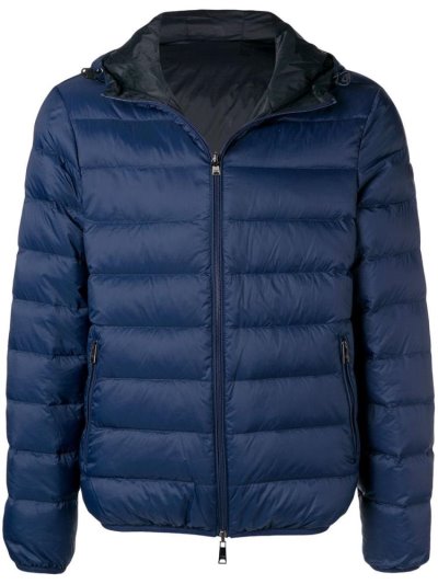 Chaquetas Armani Emporio Front Zip Padded Jacket Hombre Azules | KDW3VTUW