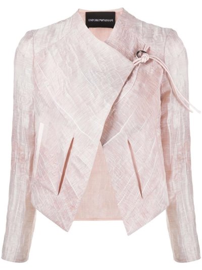 Chaquetas Armani Emporio Linen Blend Mujer Rosas | SO6K7N61