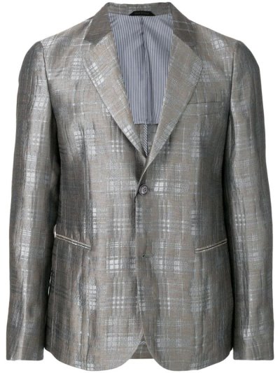 Chaquetas Giorgio Armani Checked Print Hombre Gris | 7CW5MF5Q