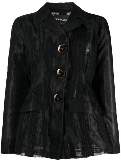 Chaquetas Giorgio Armani Transparent Fitted Mujer Negras | JHP9AJRP