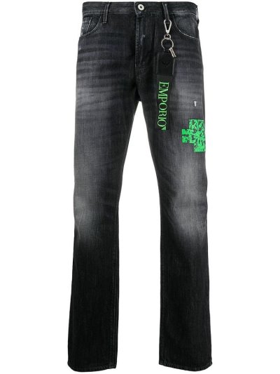 Jeans Armani Emporio Mid Rise Straight Leg Hombre Azules | 5SHJDNQT