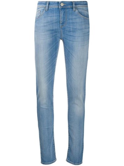 Jeans Armani Emporio Skinny Faded Mujer Azules | FT18PKJU