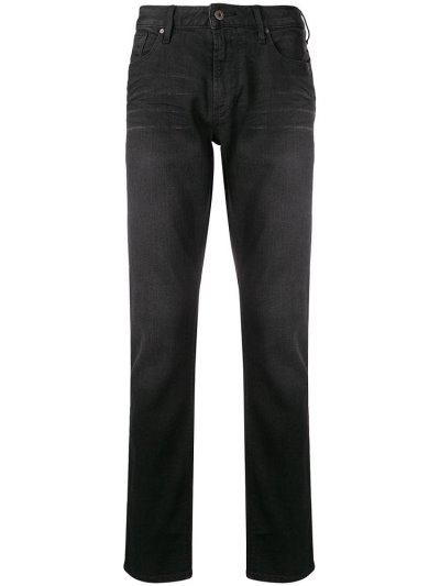 Jeans Armani Emporio Slim Fit Hombre Negras | EE3ZKDUT