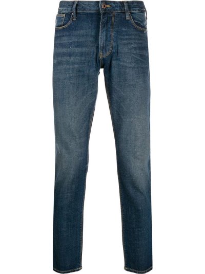 Jeans Armani Emporio Slim Fit Hombre Azules | QKD3KF0Z