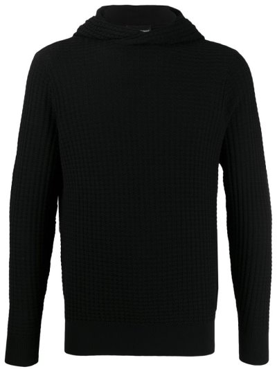 Jerséis Armani Emporio Encapuchado Knit Hombre Negras | 9V88DNZ8