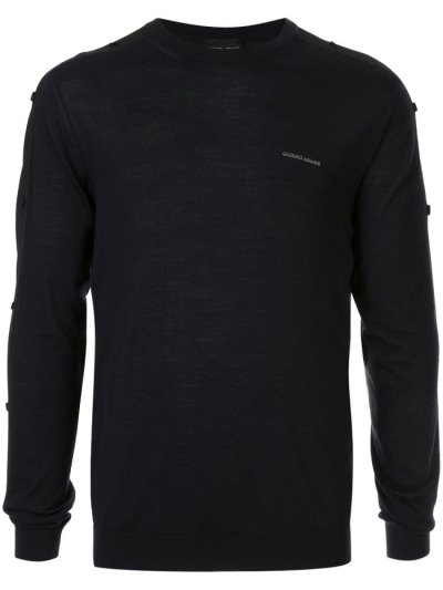 Jerséis Giorgio Armani Fine Knit Hombre Azules | OHRUWTMO