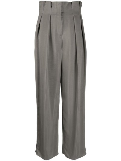 Pantalones Armani Emporio High Rise Paperbag Mujer Gris | U62UGXJB