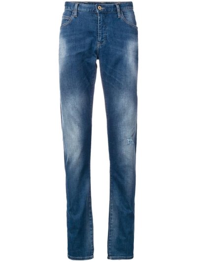 Pantalones Armani Emporio Slim Fit Hombre Azules | 31FUM8KN