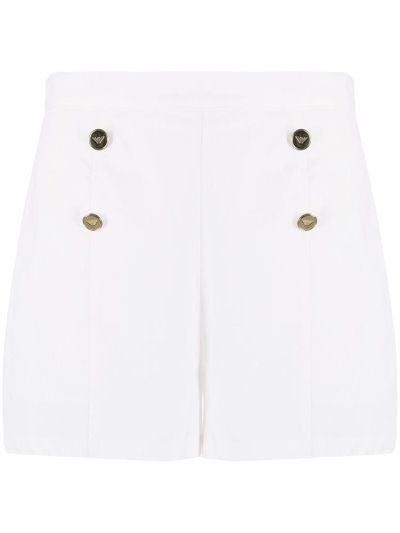 Pantalones Cortos Armani Emporio Buttoned Front Mini Mujer Blancas | BT6JXZVH