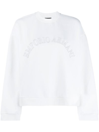 Sudaderas Armani Emporio Logo Embroidered Mujer Blancas | 6PLWQEBU