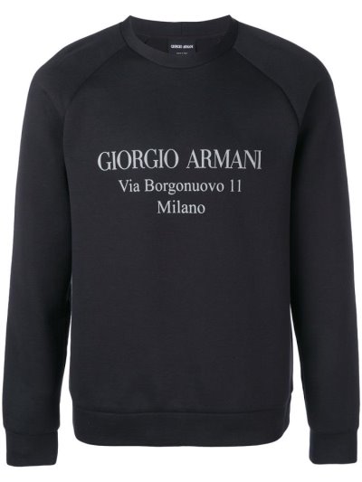 Sudaderas Giorgio Armani Logo Hombre Azules | OF1MPIQC